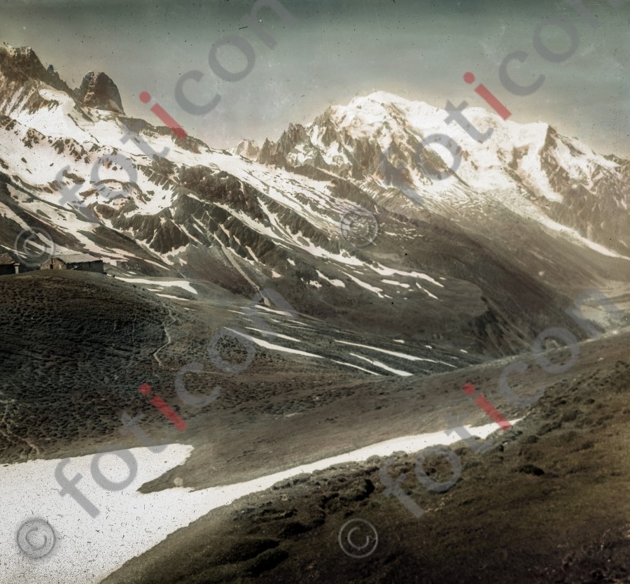 Col de Balme, Blick auf die Mont Blanc-Kette ; Col de Balme, views of the Mont Blanc range - Foto simon-73-011.jpg | foticon.de - Bilddatenbank für Motive aus Geschichte und Kultur